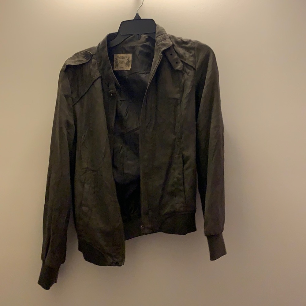 RuffHewn Women Olive Soft Bomber Jacket Size Small